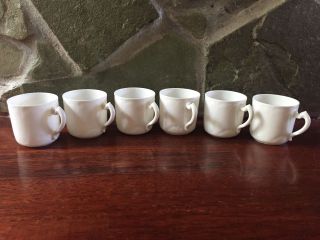 Set Of 6 Antique H & Co Haviland Limoges France White Porcelain Demitasse Cups