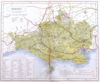 Dorset,  1884 - Antique County Map - Letts