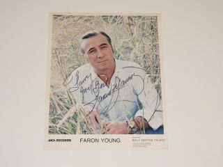 Faron Young Signed 8x10 Photo Country Western Singer Artist Autograph Rare (6)