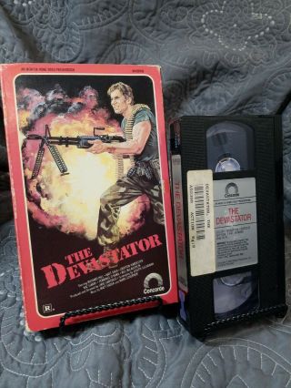 The Devastator (vhs,  1986) Rick Hill Action Rare Mgm Big Book Box - Rental -