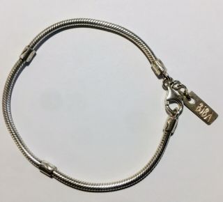 Biba 925 Sterling Silver Vintage Charm Bracelet Rare Approx 8.  5”
