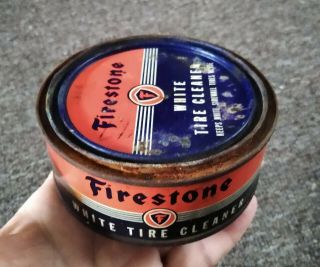 Rare Vintage Firestone " White Tire Cleaner " 12 Oz.  Can.  Cool