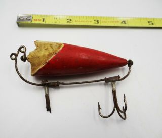 Vintage Bite Em Bate Wood Fishing Lure 1 Broken Hook