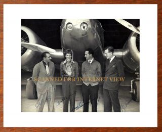 Rare Signed 1937 Amelia Earhart With Mantz,  & Noonan Pre - Flight Photo