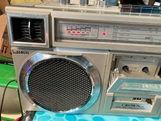 Boombox CROWN Japan CSC - 935 Stereo Radio Cassette Recorder Vintage Rare 2