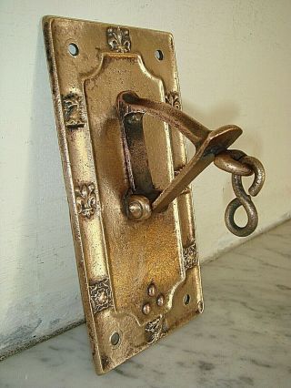 Victorian Exterior Door Bell Pull Vertical Crank.  Solid Brass Antique Pull.