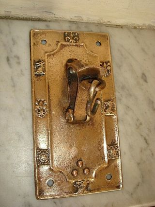 Victorian Exterior Door Bell Pull Vertical Crank.  Solid Brass Antique Pull. 3
