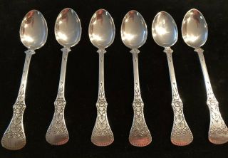 Antique Rare B R Lohre Norwegian Silver Spoons Set Of 6