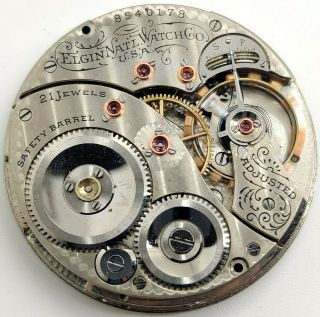 Antique Rare Elgin Cal.  237 21 Jewel 12s Watch Movement Running Only 1000 Made
