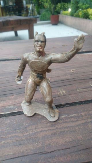 Vintage 1980s Rare Mexican Bootleg Brown Daredevil 5 " Hard Plastic Figure Mexico
