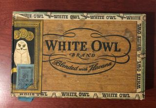 Vintage White Owl Brand Blended Cigar Box Pennsylvania Havana Invincible Rare