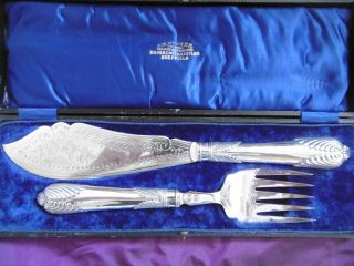 Lovely Antique Victorian J H Potter Silver Plated Epns Fish Servers