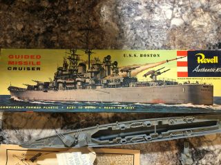 Rare Vintage Model Kit Revell U.  S.  S.  Boston Guided Missile Cruiser