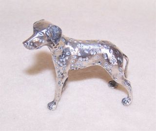 Rare Vintage S.  Kirk & Son Sterling Silver Animal Paperweight - Dalmation Dog