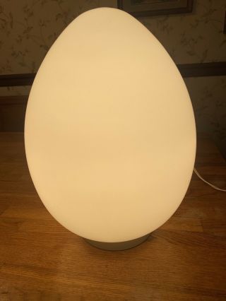 Rare Vintage 1970s Space Age Midcentury Glass Egg Lamp Novelty Statement