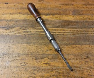 Antique Tools Brass Hand Drill Bit Brace • Rare Yankee 20 - 2 Push Drill Tool ☆usa