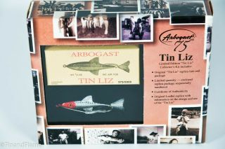 Fred Arbogast Tin Liz 75th Anniversary Minnow Antique Fishing Lure Jk3