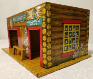 Rare VINTAGE MARX Pony express and Trading Post BUILDING (TIN LITHO) 2