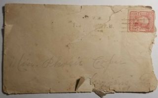 Rare George Washington 2 Cent Stamp Red On Orig.  Envelope Dated 1909