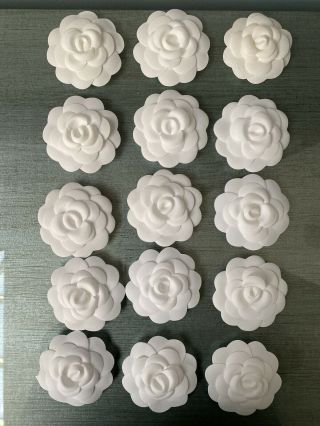Authenic Chanel White Camellia Flowers Set Of 15 Very Rare Only 1 On Ebay