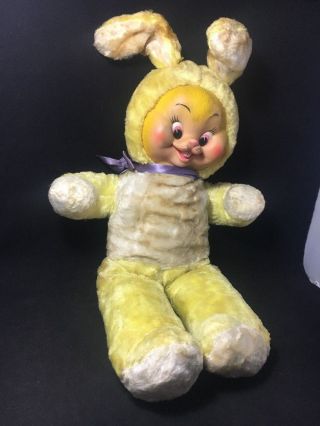 RARE Vintage 24” Rushton Star Creation Rubber Face Easter Bunny Rabbit 2