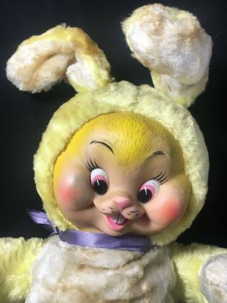 RARE Vintage 24” Rushton Star Creation Rubber Face Easter Bunny Rabbit 3