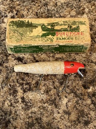 Vintage 4 - 3/4 " Wood W/ Glass Eyes Fishing Lure Pflueger Palomine Great Color
