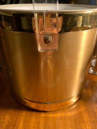 Ice Bucket George Briard Mid Century Modern Barware Metallic Gold Bar Decor 2