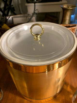 Ice Bucket George Briard Mid Century Modern Barware Metallic Gold Bar Decor 3