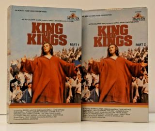 King Of Kings Part 1 & 2 Rare Vhs Big Box 1961 Mgm Home Video Jeffrey Hunter