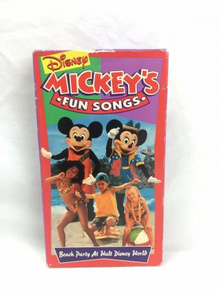 Rare Vintage Mickey’s Fun Songs Vhs Video Beach Party At Walt Disney World