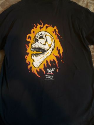 Vintage Rare Wwf Wwe Stone Cold Steve Austin Flaming Skull Tshirt 1998 Xl
