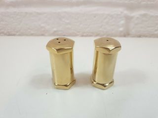 Vintage Art Deco Gold Plated Salt And Pepper Shaker Set Collectable Table Ware