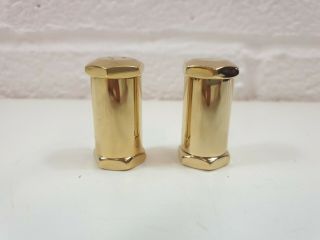 Vintage Art Deco Gold Plated Salt and Pepper Shaker Set Collectable Table Ware 2