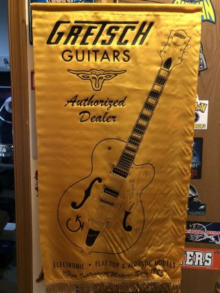 Rare Gretsch Guitars Authorized Dealer Banner Satin/silk