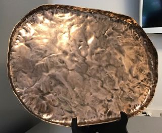 Victorian Arts & Crafts Primitive Hand Made Hammered Copper Serving Tray
