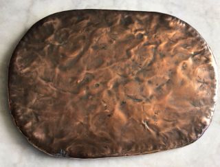 VICTORIAN ARTS & CRAFTS PRIMITIVE HAND MADE HAMMERED COPPER SERVING TRAY 3