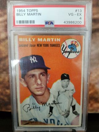 1954 Topps Billy Martin 13 Baseball Card Psa 4