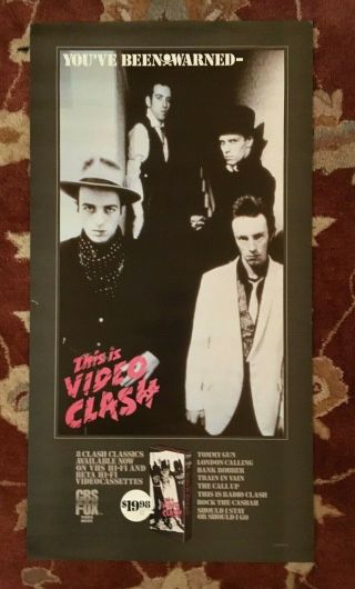 The Clash This Is Video Clash Rare Promotional Poster