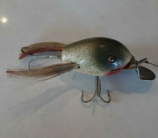 Creek Chub Bait Co.  Dingbat Silver Flash Vintage Wooden Fishing Lure Glass Eyes