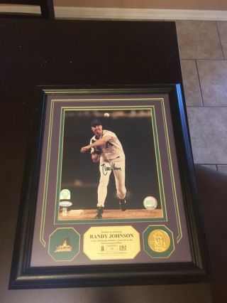 Rare Randy Johnson Sports Autographed Plaque.  Only 51 Made