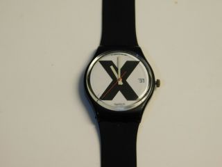 Swatch Watch X - Rated 1987 Day/date With Fresh Battery (rare Model)