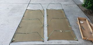 2 Vintage Military Army Folding Travel Cot Bed Nestle Camping Metal Rare