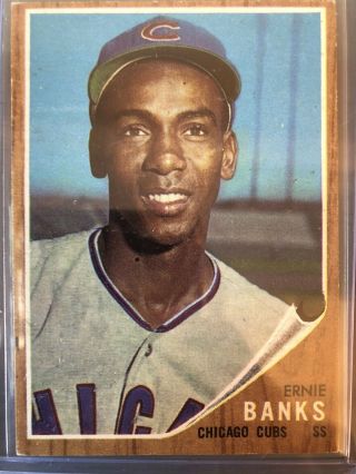 1962 Topps Ernie Banks Chicago Cubs 25 Baseball Card