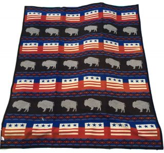 Home Of The Roaming Buffalo Blanket Early 2000s (retired) 64x80 Rare