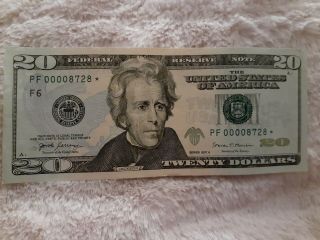 2017 A Twenty Dollar $20 Star Note Rare Low Number 00008728 Circulated
