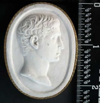 Antique Grand Tour Early 1800,  S Plaster Intaglio Cameo 14 By Cades