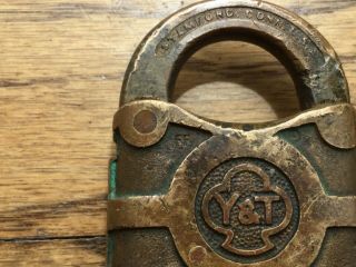 Yale & Towne Mfg.  Co.  Brass Lock Vintage Old Antique Us Military U.  S.  Railroad