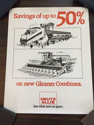 Rare Vintage Allis Chalmers Gleaner Combine Sales Poster