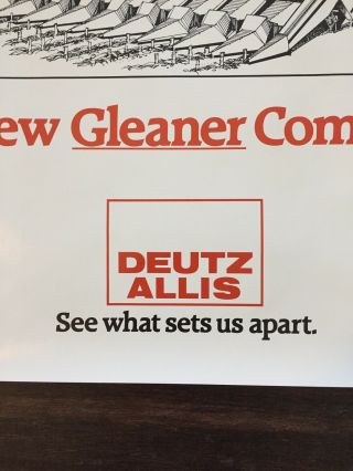 Rare Vintage Allis Chalmers Gleaner Combine Sales Poster 2
